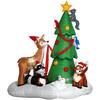 Airblown 6-1/5 ft. Inflatable Woodland Critters Decorating Tree