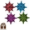 Glittered Multi-Color Starburst Ornaments (set of 8)