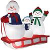 Airblown 4 ft. Outdoor Inflatable Mixed Media Lighted Snowman Sledding