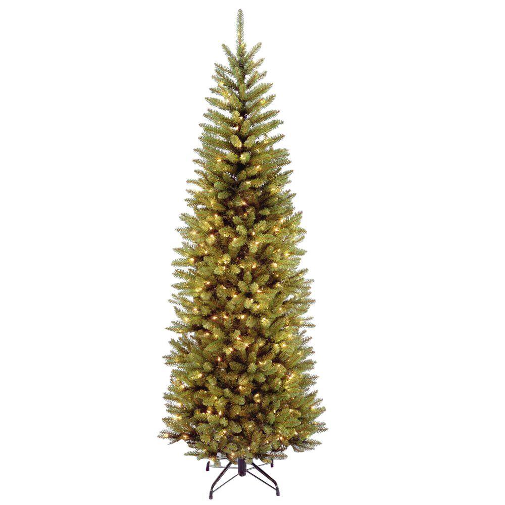 National Tree Company 7 ft. Kingswood Fir Pencil Artificial Christmas Tree with Clear Lights-KW7 ...