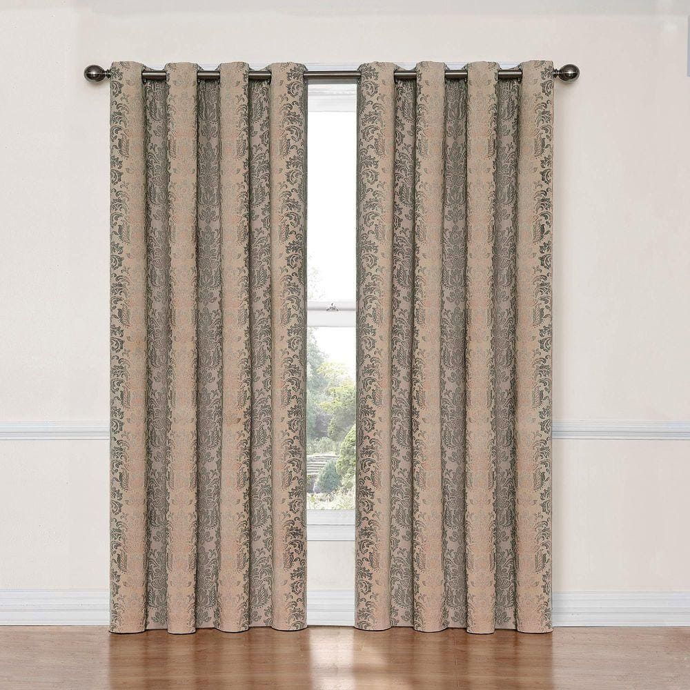 Eclipse Blackout Nadya Blackout Linen Polyester Curtain Panel, 63 in