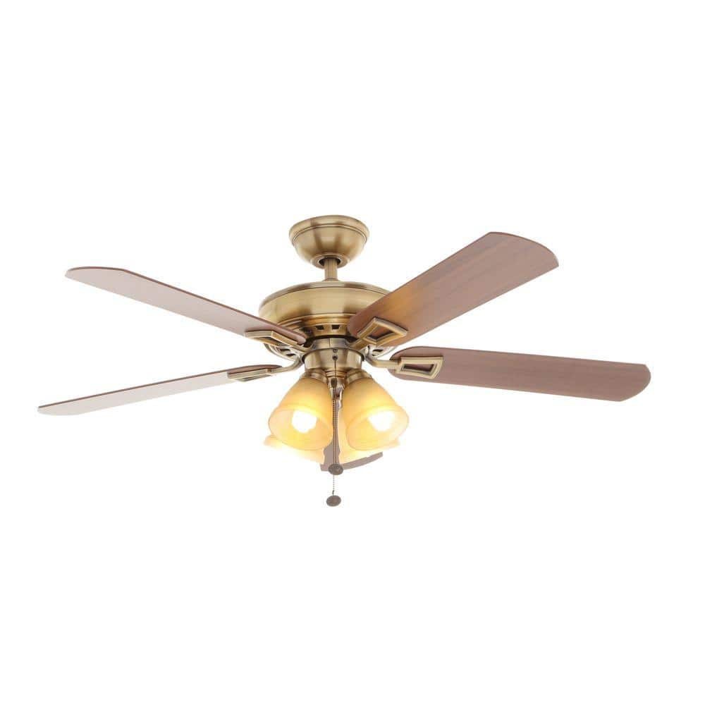 UPC 082392510138 product image for Hampton Bay Ceiling Fans Lyndhurst 52 in. Indoor Antique Brass Ceiling Fan 51013 | upcitemdb.com
