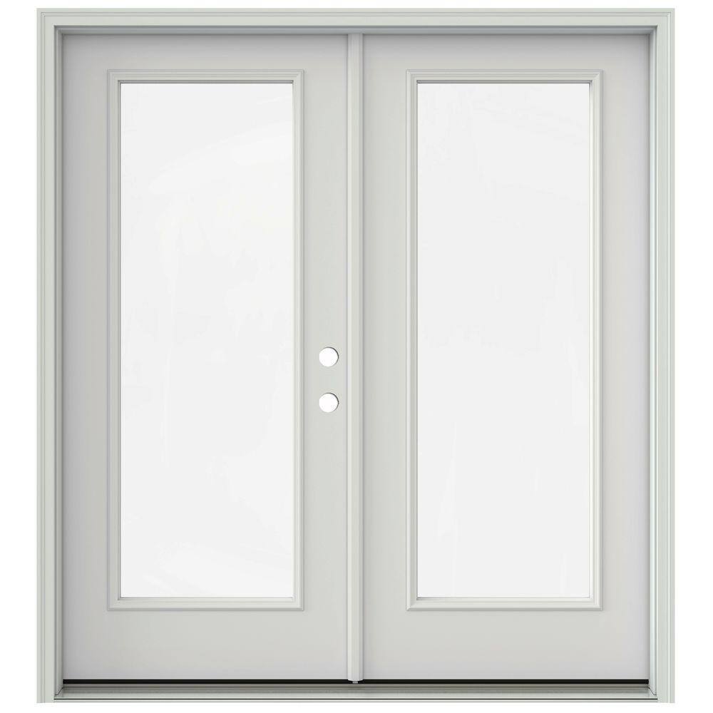 JELDWEN 72 in. x 80 in. Primed Prehung LeftHand Inswing 1 Lite French Patio Door with