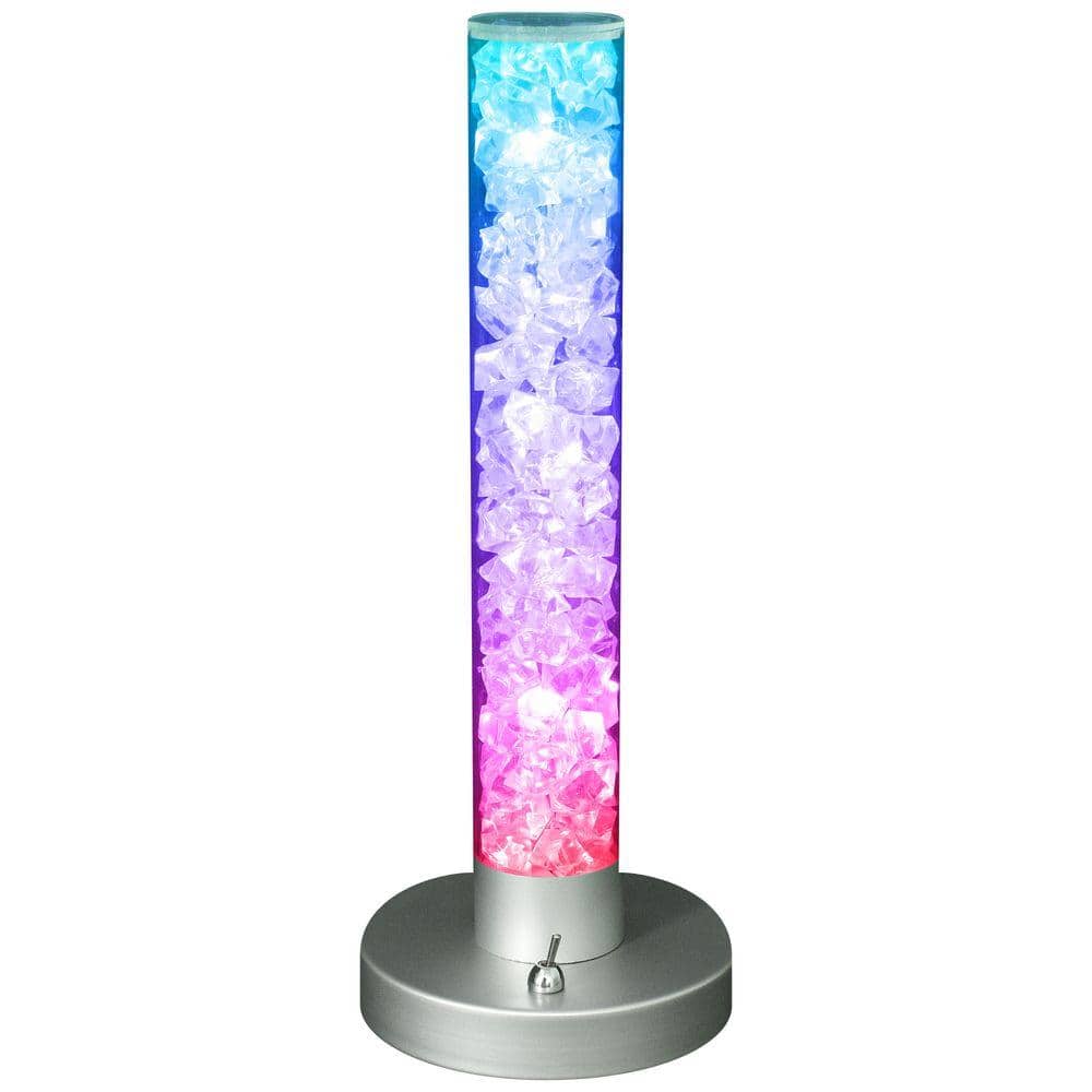 Lumisource 13 in. Silver LED Indoor Table Lamp with Color Changing LED