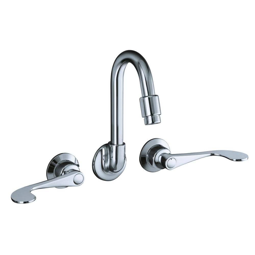 KOHLER Triton 2Handle Wall Mount Bathroom Faucet with LowArc in Polished ChromeK73025ACP 