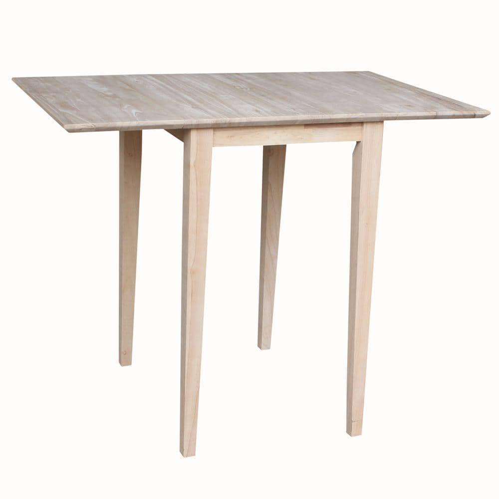 International Concepts Small Drop Leaf Wood Unfinished Dining Table-T