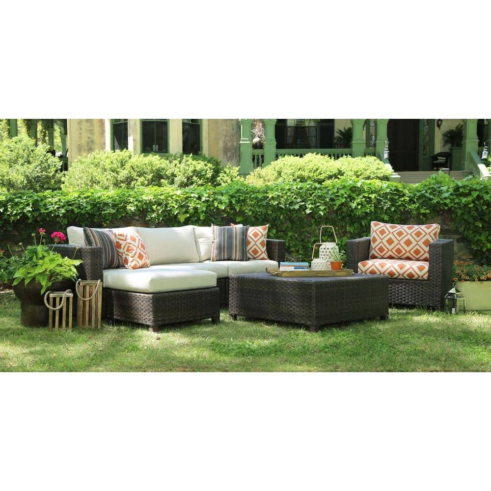 Ae Outdoor Biscayne 4 Piece Patio Deep Seating Set With Sunbrella in Sunbrella Seating Sets