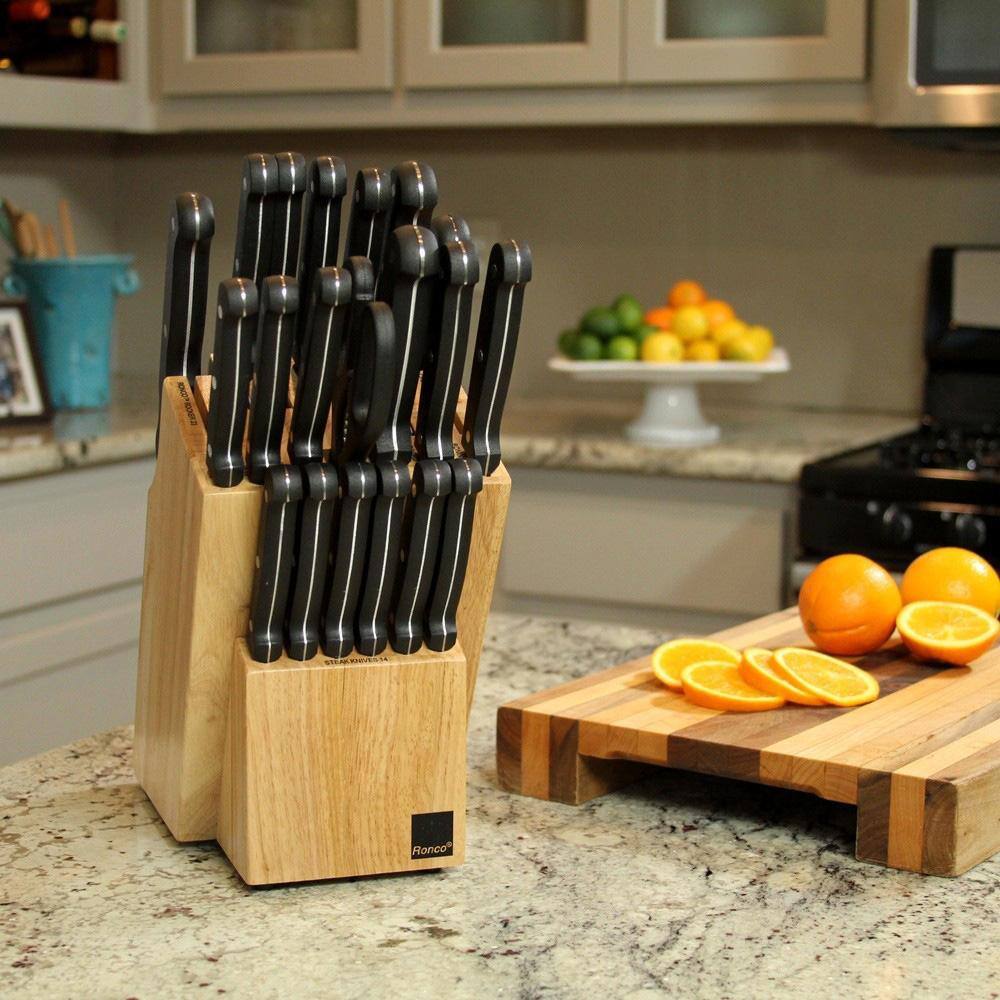 What do reviews say about the Ronco knife block?
