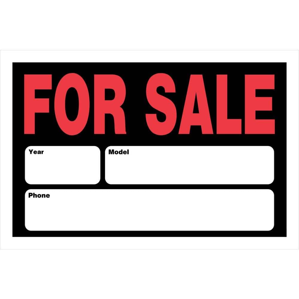 The Hillman Group 8 in. x 12 in. Plastic Auto For Sale Sign839932