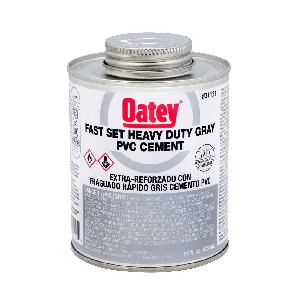 Oatey 16oz Heavy Duty Gray PVC Cement-311213 - The Home Depot