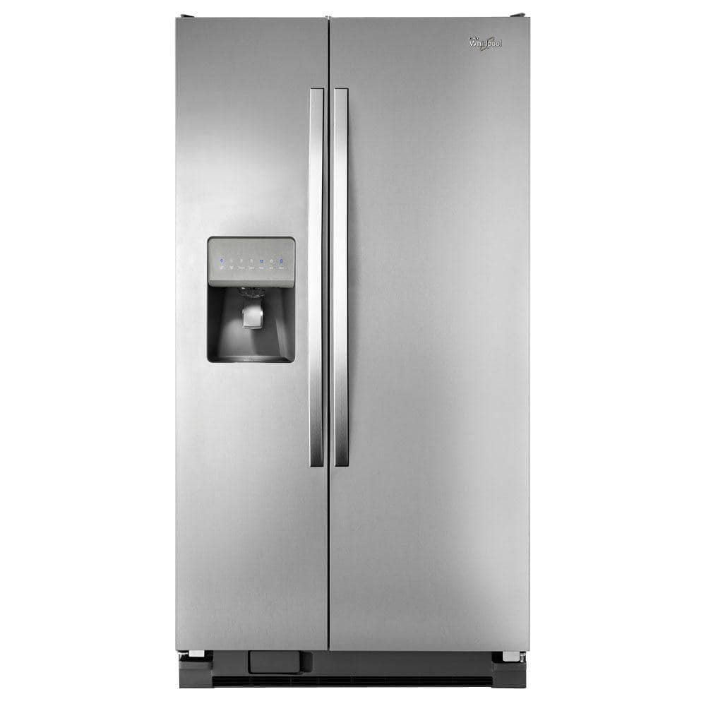 Whirlpool 24.5 cu. ft. Side by Side Refrigerator in Monochromatic Whirlpool Refrigerator Side By Side Stainless Steel