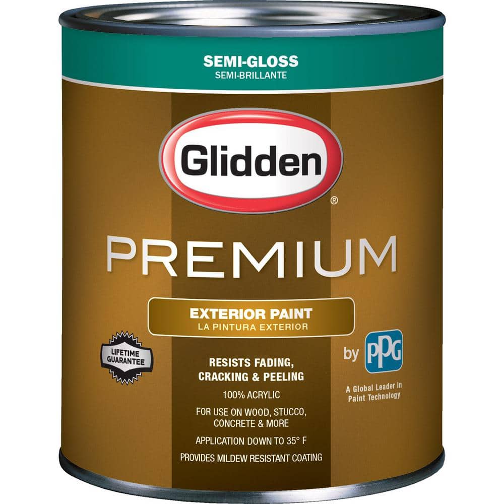 Glidden Premium 1 qt. SemiGloss WaterBased Acrylic Exterior PaintGL681204 The Home Depot