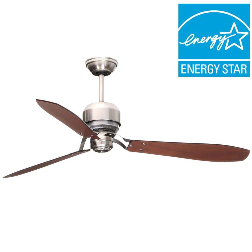 ... in. Indoor Brushed Nickel Ceiling Fan with 4-Speed Wall Mount Control