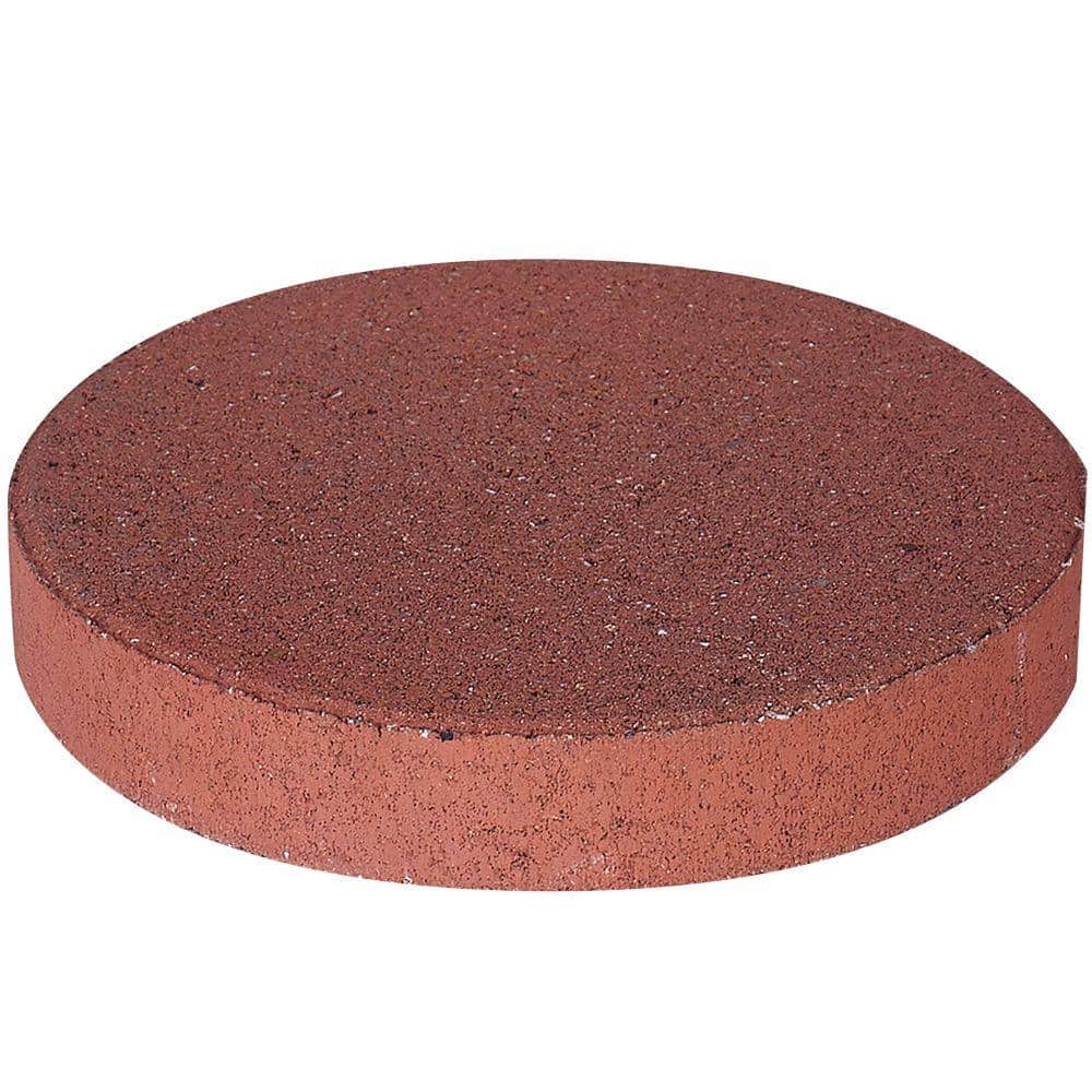Pavestone 12 in. x 12 in. Red Round Concrete Step Stone-71351 - The
