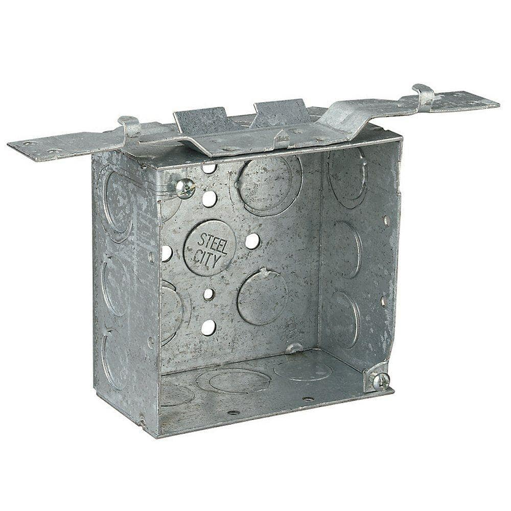 4 in  metallic square box with cv bracket  case of 25 -52171cv1234-25r