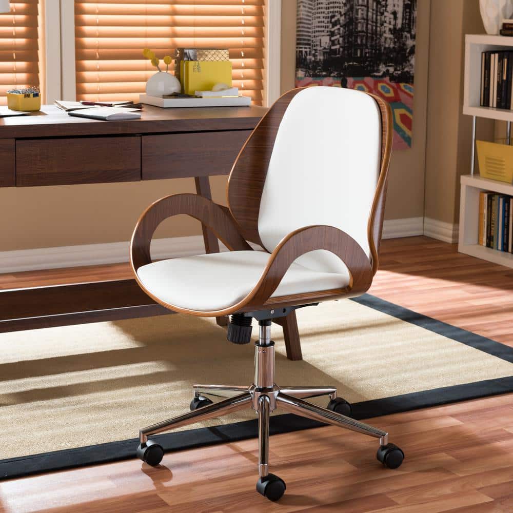 Creatice Leather Chair Office White for Small Space