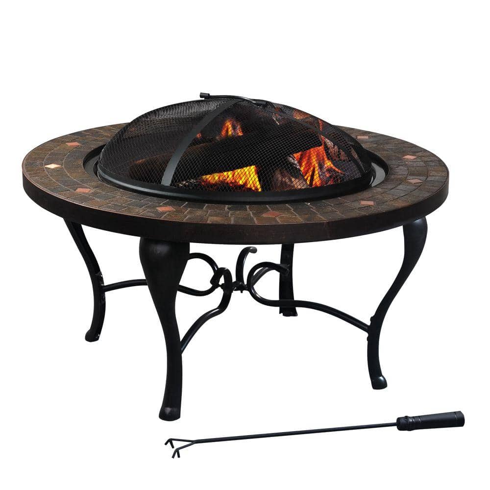 Hampton Bay Bavaria 35 in. Tile Top Fire Pit-L-FT521PST-3A - The Home Depot