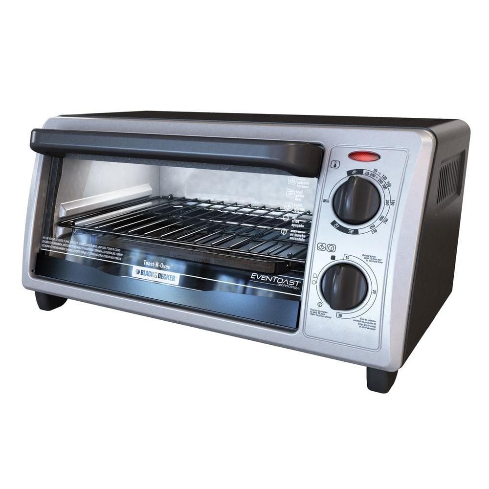BLACK+DECKER 4-Slice Black and Stainless Steel Toaster Oven-TO1322SBD Toaster Oven Black Stainless Steel