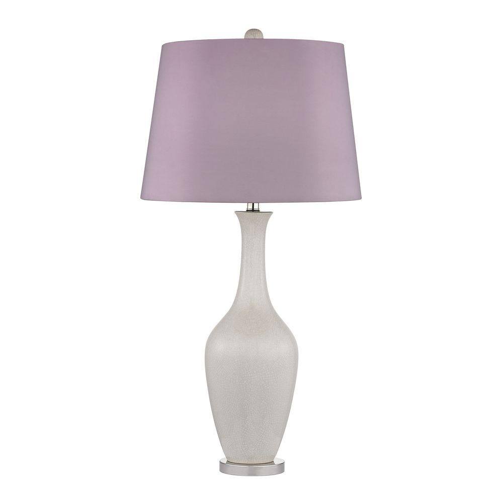 Highworth 31 In. Cream Crackle And Polished Nickel Table Lamp With Shade