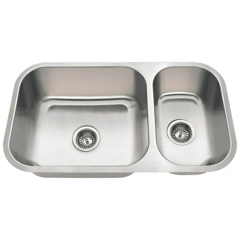 MR Direct Undermount Stainless Steel 32 in. Double Bowl Kitchen Sink Double Stainless Steel Sink Home Depot