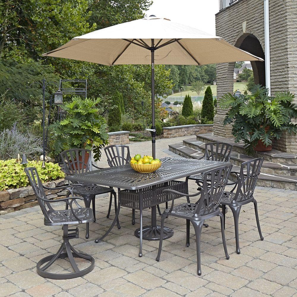 Home Styles 42 in. Biscayne White 5-Piece Round Patio ...