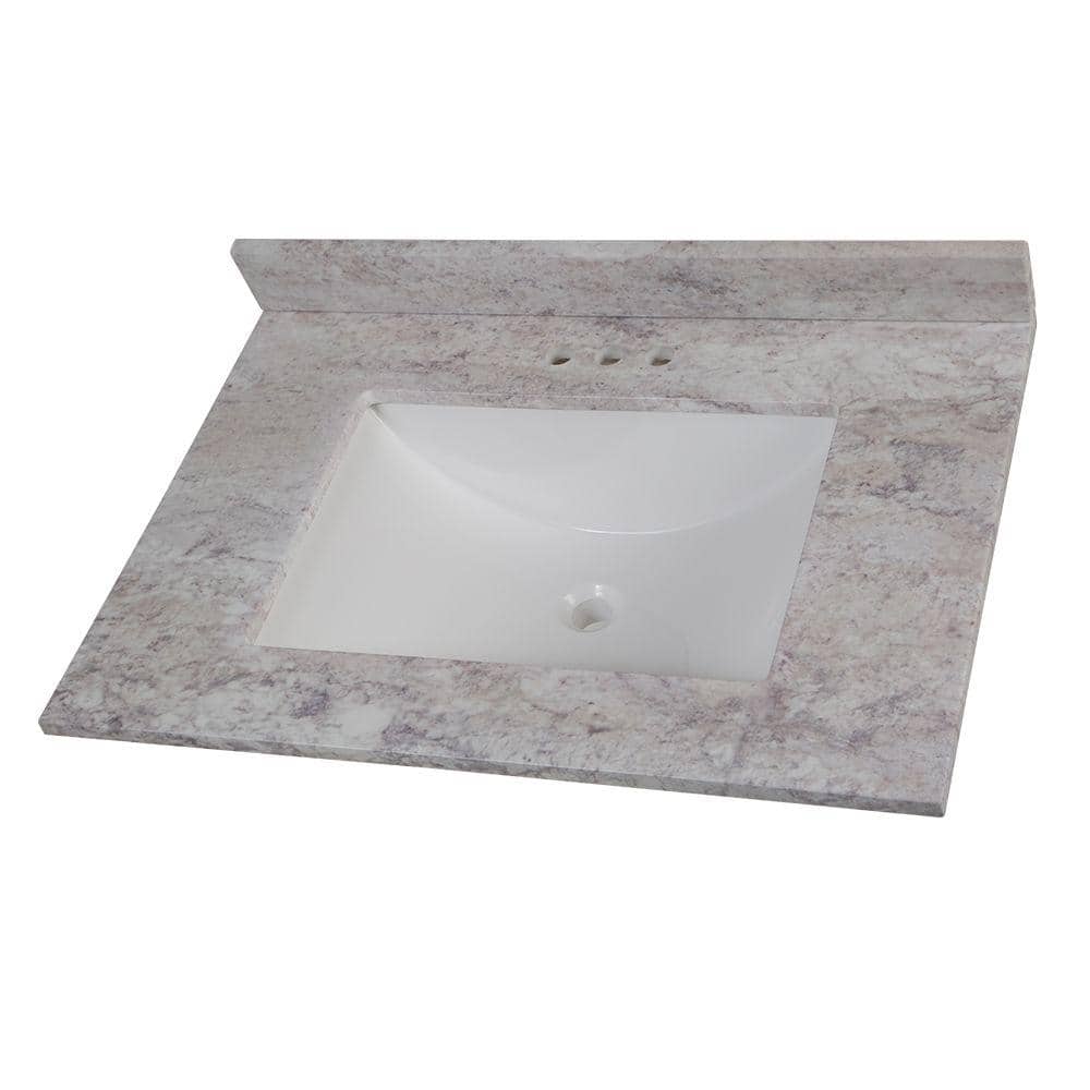 How do you replace a bathroom vanity top?