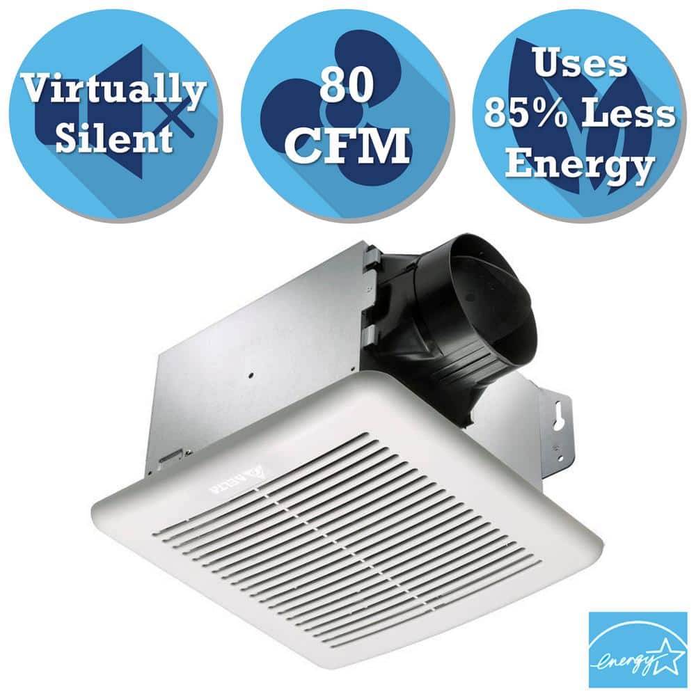 ... CFM No Cut Ceiling Humidity Sensing Bath Fan-7134-01 - The Home Depot