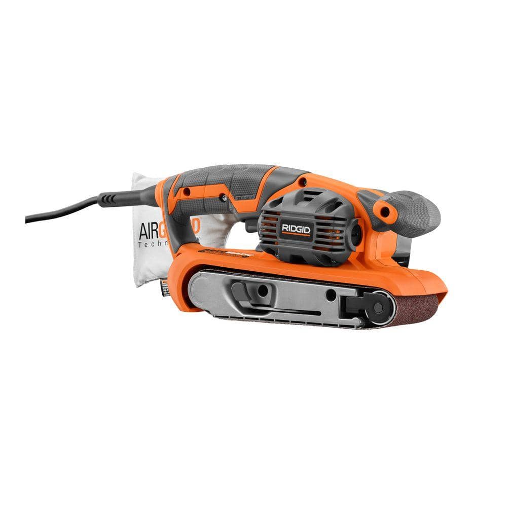 RIDGID 3 in. x 18 in. Heavy Duty Variable Speed Belt Sander with AIRGUARD Technology-R27401 ...