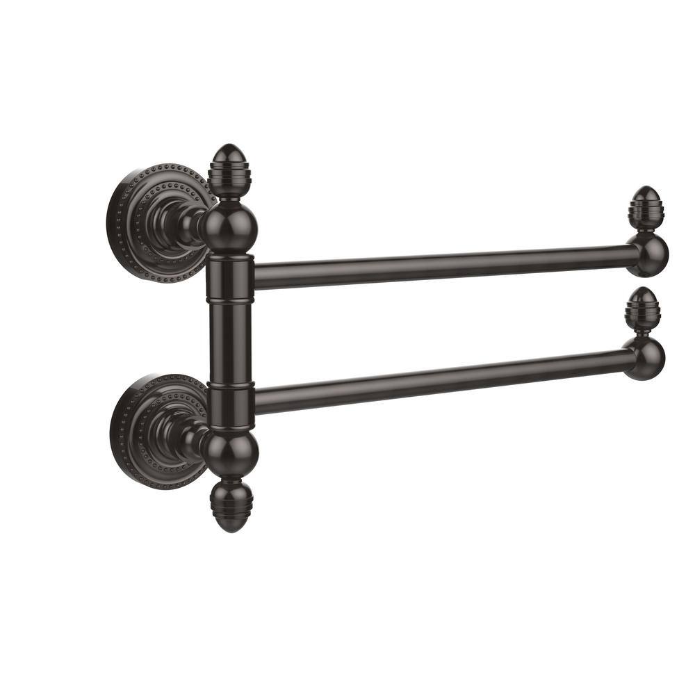 Allied Brass Dottingham Collection 2 Swing Arm Towel Rail In Oil Rubbed Bronze