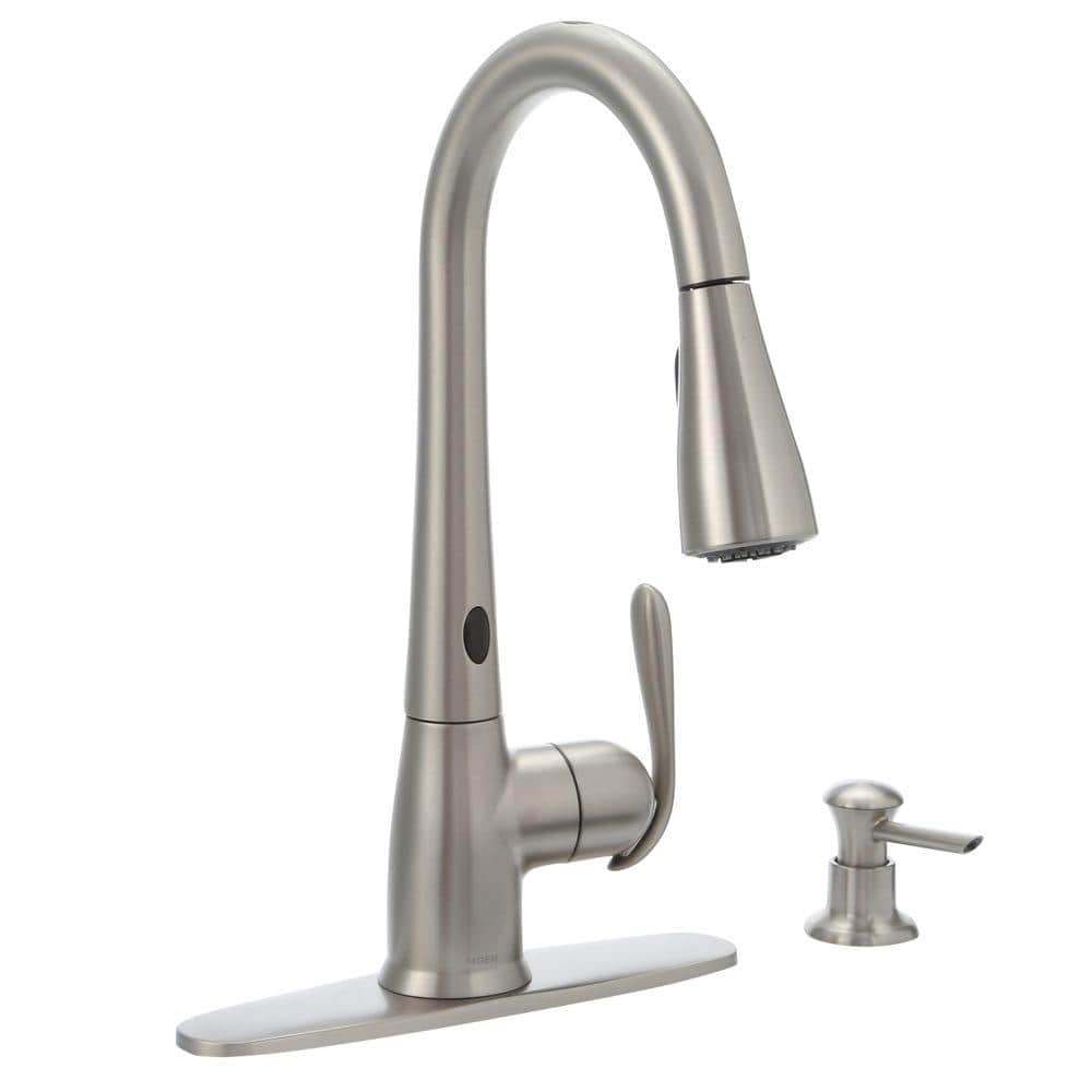 Moen Haysfield Single Handle Pull Down Sprayer Touchless Kitchen for Awesome kitchen sink faucets by moen you should have