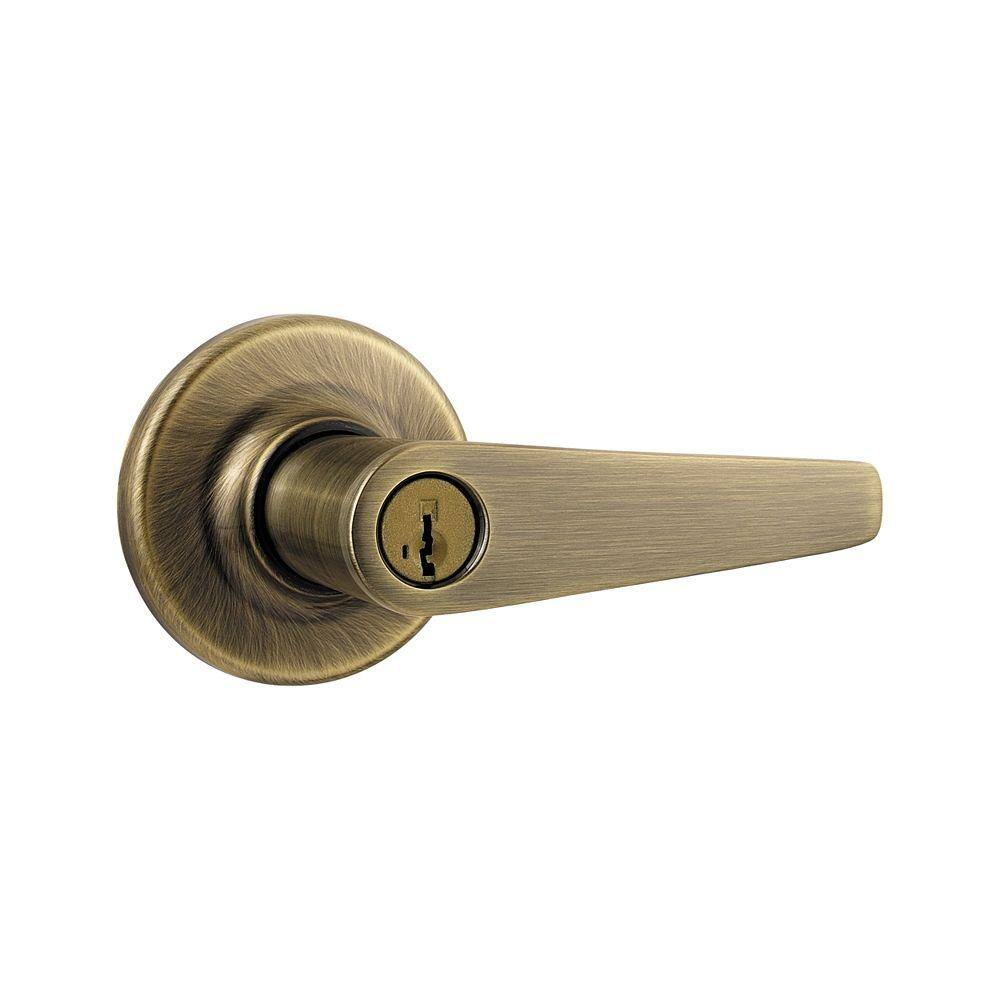 UPC 883351273992 product image for Antique Brass Delta Entry Lever Featuring SmartKey | upcitemdb.com
