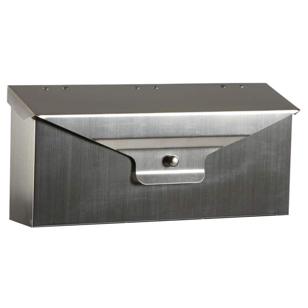 Gibraltar Mailboxes Delegance Steel Horizontal Wall-Mount Mailbox in Stainless Steel Wall Mounted Mailbox