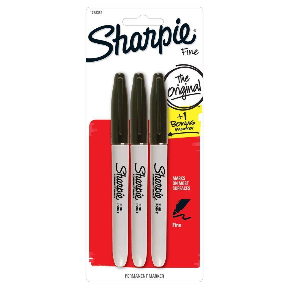 Sharpie Fine Point Marker, Black (3Pack)1788384 The