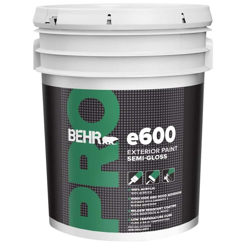 BEHR PRO 5gal. e600 White SemiGloss Acrylic Exterior
