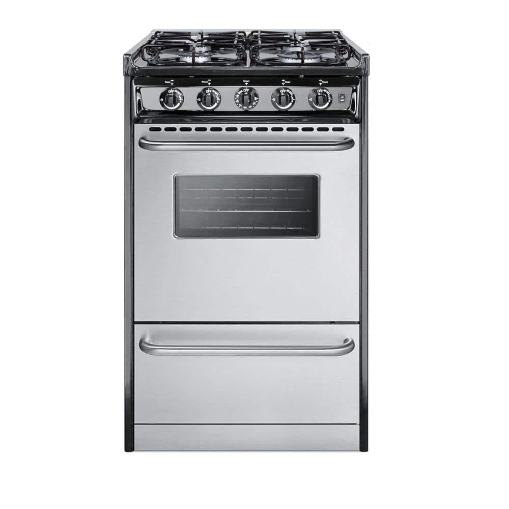 Summit Appliance 20 in. 2.46 cu. ft. Slide-In Gas Range in Stainless Home Depot Stainless Steel Stove