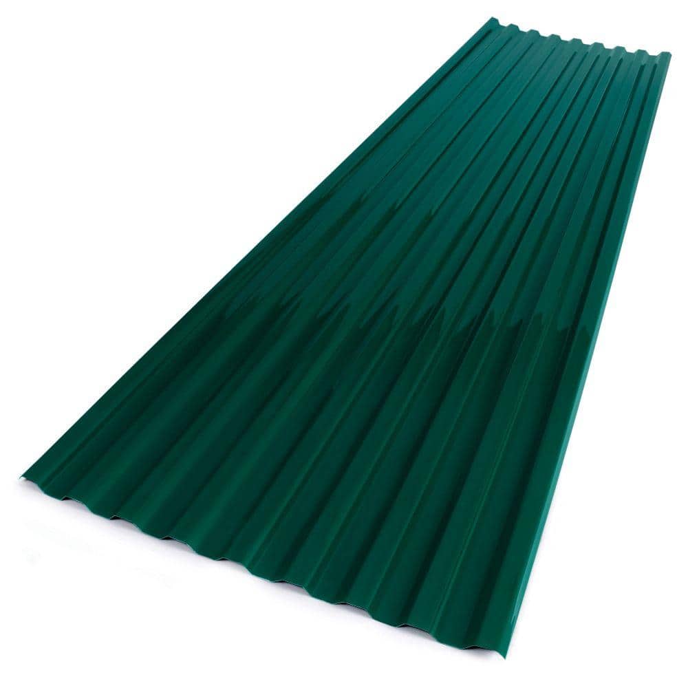 Suntuf 26 in. x 12 ft. Polycarbonate Corrugated Roofing Panel in Green