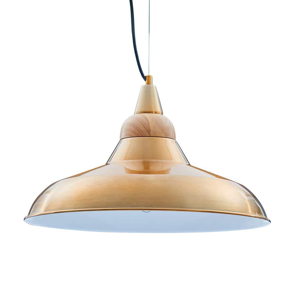 Southern Enterprises Vella 1-Light Brass and Natural Metal and Wood Pendant was $129.99 now $37.6 (71.0% off)