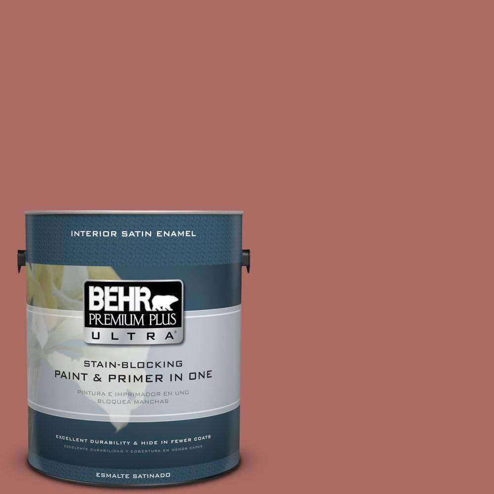 Behr Premium Plus Ultra 1gal Ppf20 New England Brick Satin Enamel Interior Paint Ppf20 New England Brick Satin image