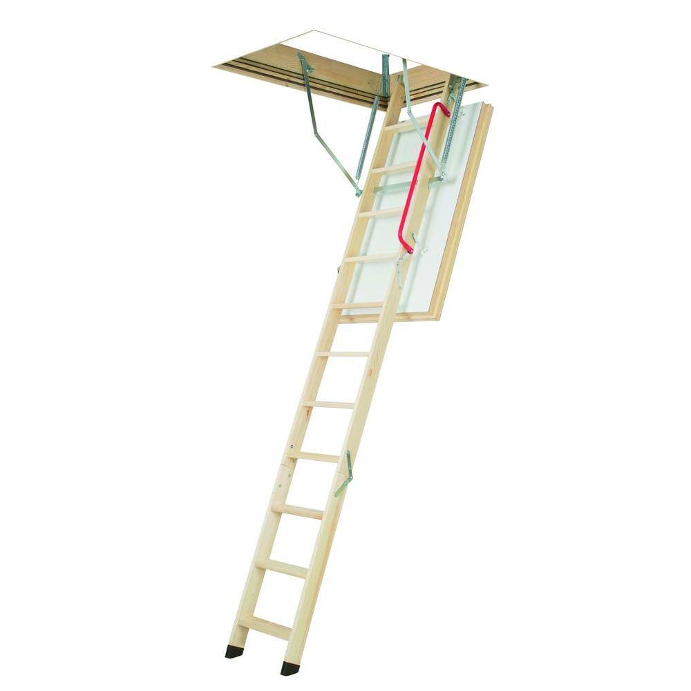 Louisville Ladder Everest 10 ft. 12 ft., 22.5 in. x 63 in. Aluminum Attic Ladder with 350 lb