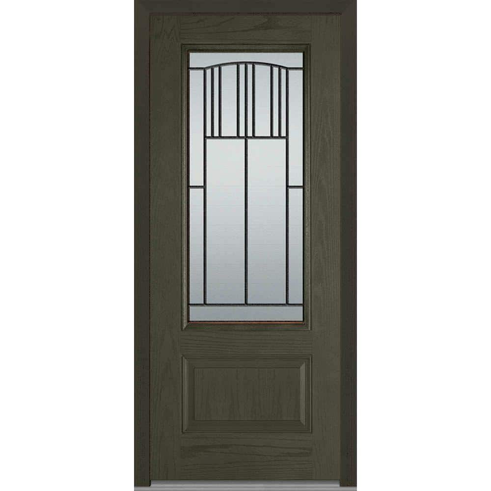 Milliken Millwork 36 in. x 80 in. Madison RightHand 3/4 Lite 1Panel Classic Stained Fiberglass