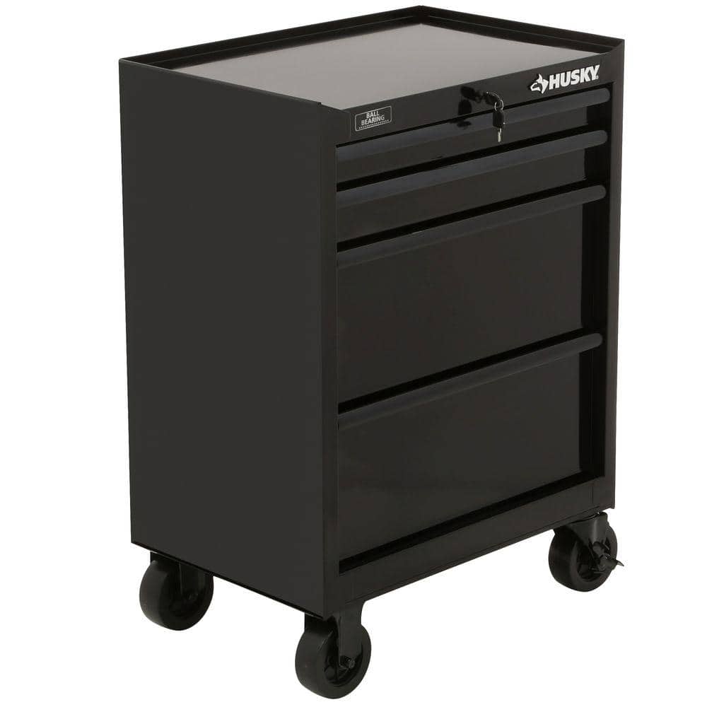 Husky 27 in 4-Drawer All Black Tool Cabinet