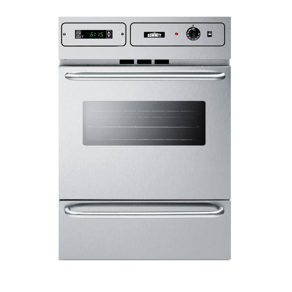 Summit 24 in. Single Gas Wall Oven in Stainless Steel-TTM7882BKW - The 24 In Single Gas Wall Oven In Stainless Steel
