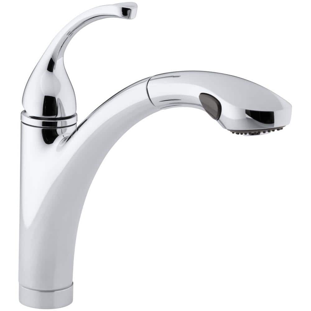 KOHLER Forte Single Handle Pull Out Sprayer Kitchen Faucet With