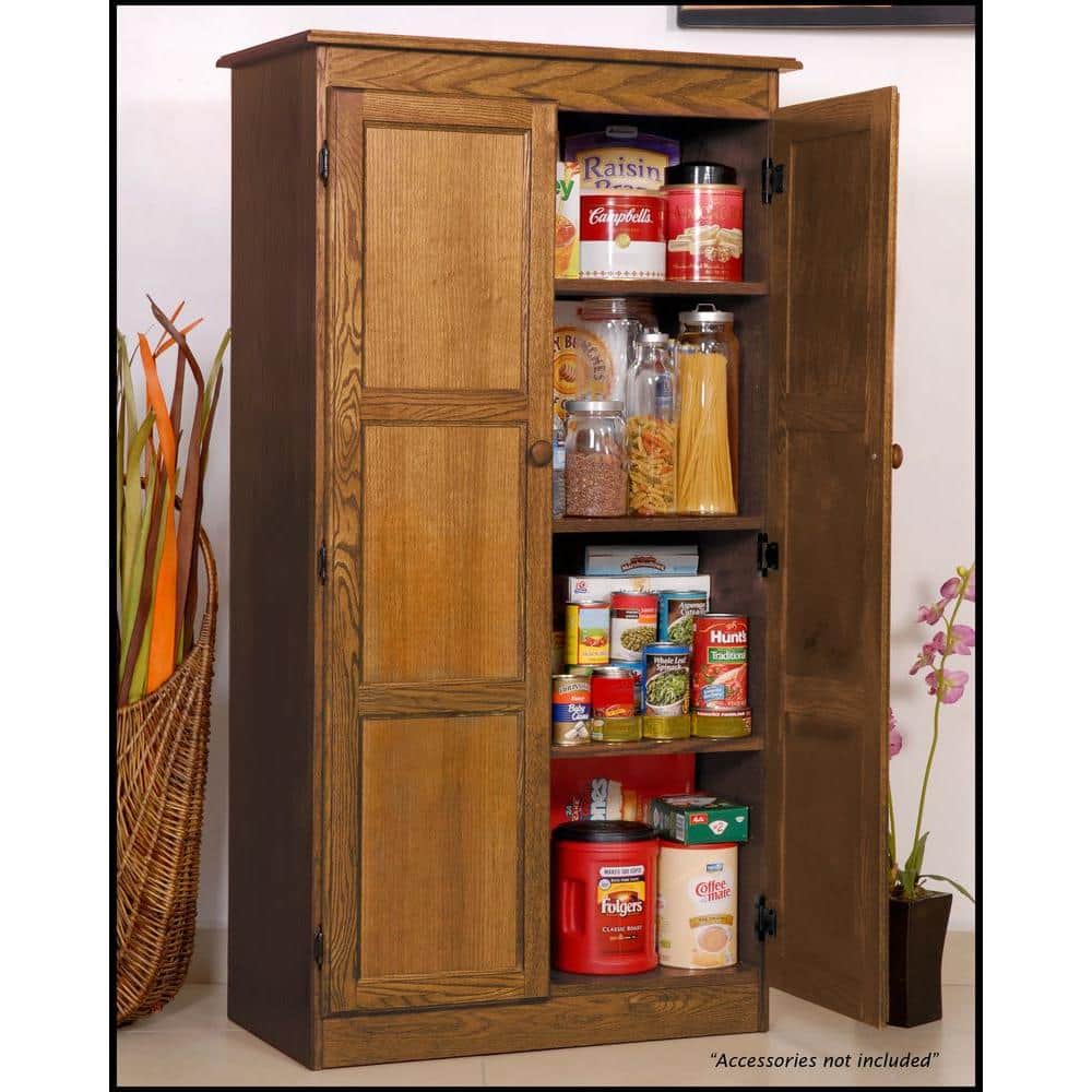 Concepts In Wood Multi-Use Storage Pantry in Dry Oak, Medium-Brown Wood
