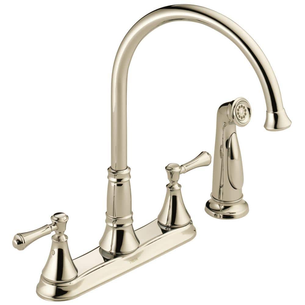 Delta Cassidy 2Handle Standard Kitchen Faucet with Side Sprayer in