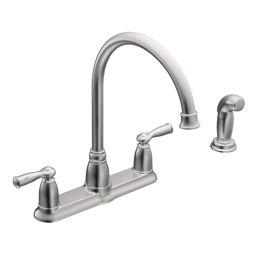 MOEN Banbury High Arc 2 Handle Standard Kitchen Faucet With Side