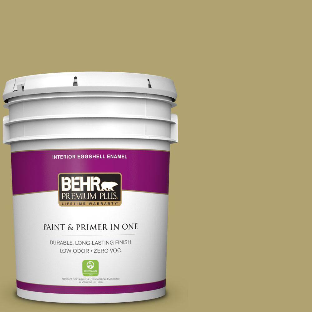 Behr Premium Plus 5 Gal Hdcwr1510 Green Bean Casserole Zero Voc Eggshell Enamel Interior Paint image