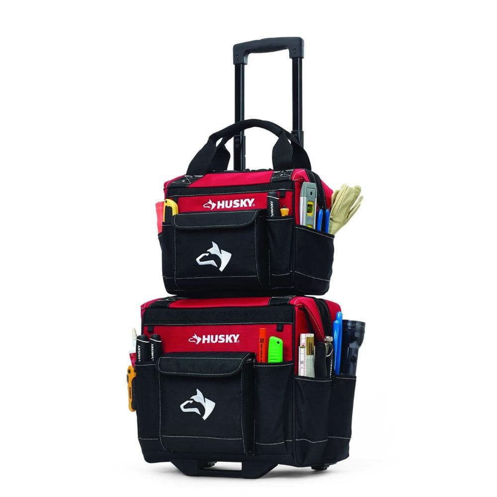Husky 14 in. Rolling Tool Tote with Bonus Bag, Red, Red 600 Denier | Shop Your Way: Online ...