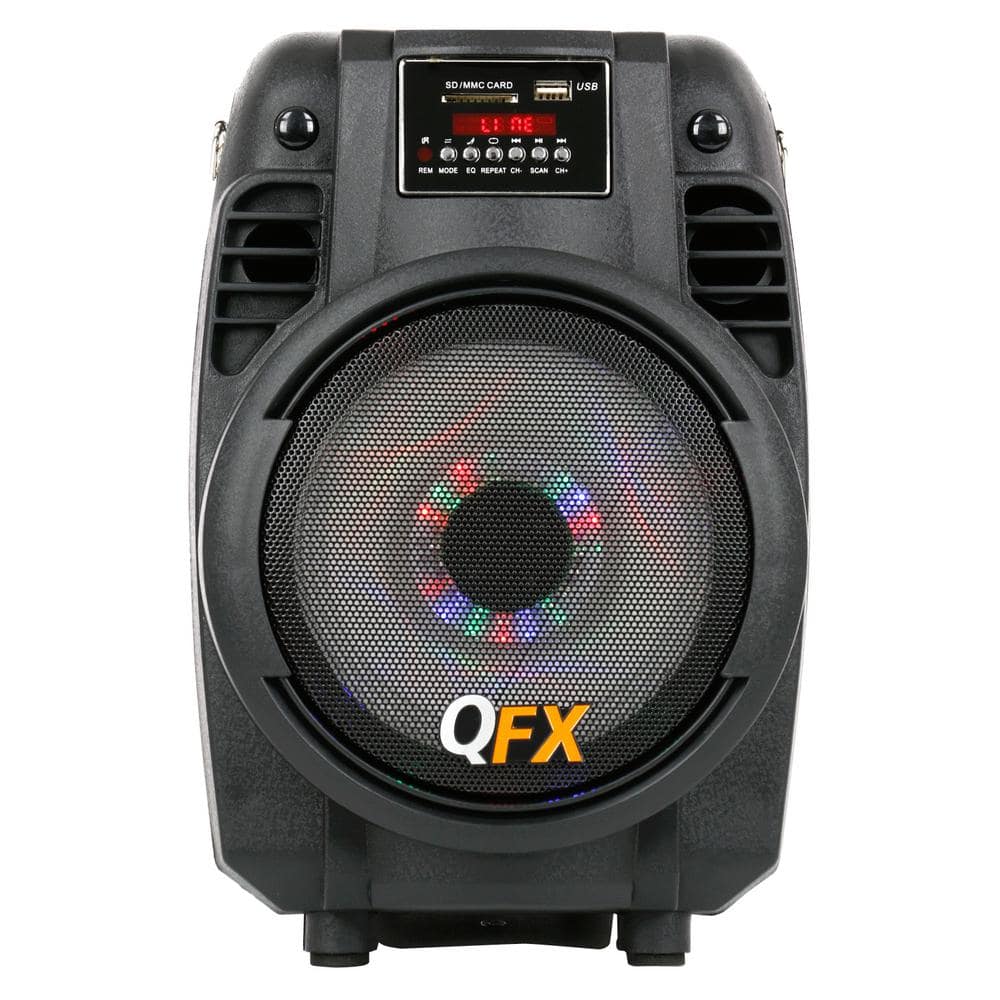 QFX Battery Powered Portable Bluetooth Party Speaker, Black