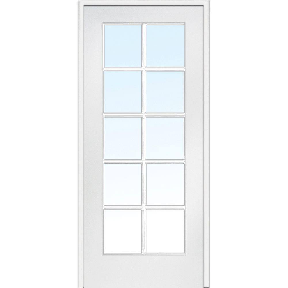 Milliken Millwork 31.5 in. x 81.75 in. Classic Clear Glass 10Lite Interior French DoorZ009303R